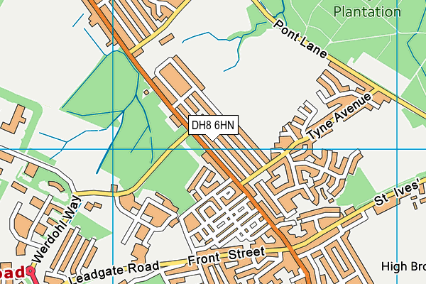 DH8 6HN map - OS VectorMap District (Ordnance Survey)