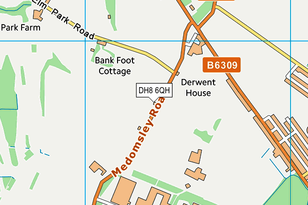 DH8 6QH map - OS VectorMap District (Ordnance Survey) DH8 6QH map - OS VectorMap District (Ordnance Survey)