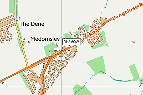 DH8 6QW map - OS VectorMap District (Ordnance Survey)