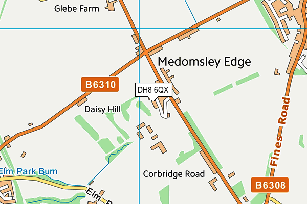 DH8 6QX map - OS VectorMap District (Ordnance Survey)
