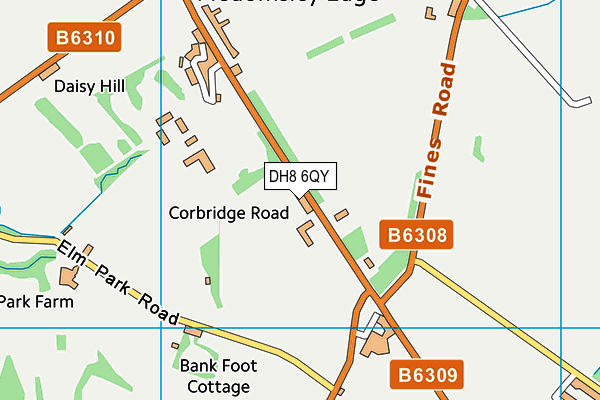 DH8 6QY map - OS VectorMap District (Ordnance Survey)