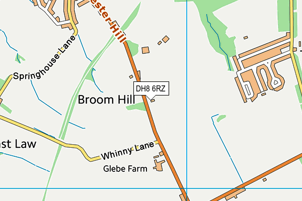 DH8 6RZ map - OS VectorMap District (Ordnance Survey)