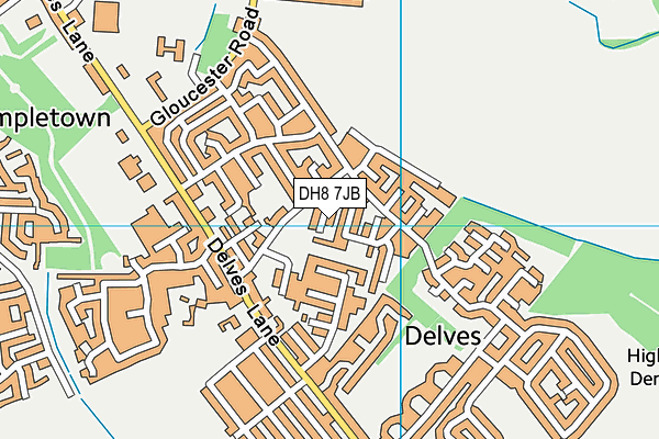 DH8 7JB map - OS VectorMap District (Ordnance Survey) DH8 7JB map - OS VectorMap District (Ordnance Survey)