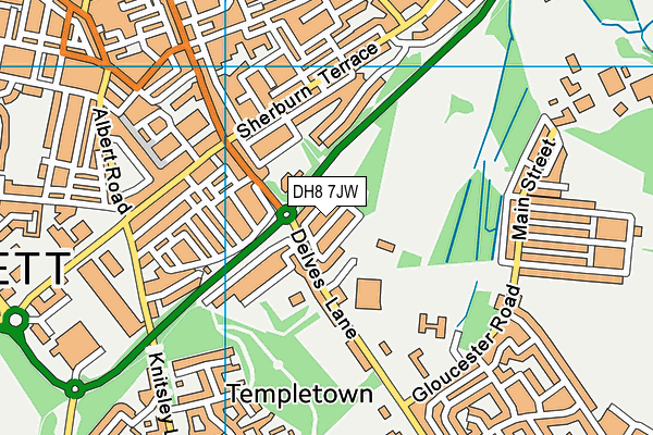 DH8 7JW map - OS VectorMap District (Ordnance Survey) DH8 7JW map - OS VectorMap District (Ordnance Survey)