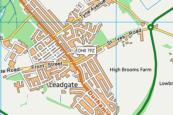 DH8 7PZ map - OS VectorMap District (Ordnance Survey)