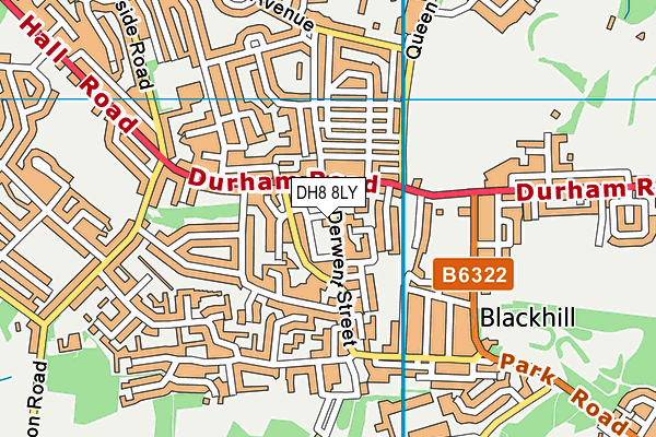 DH8 8LY map - OS VectorMap District (Ordnance Survey)
