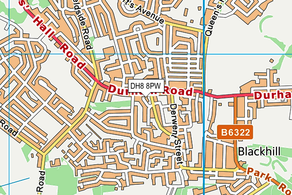 DH8 8PW map - OS VectorMap District (Ordnance Survey) DH8 8PW map - OS VectorMap District (Ordnance Survey)