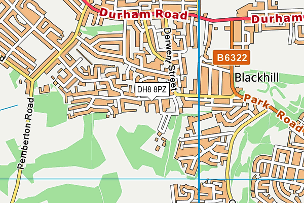 DH8 8PZ map - OS VectorMap District (Ordnance Survey)