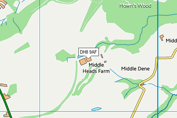 DH8 9AF map - OS VectorMap District (Ordnance Survey) DH8 9AF map - OS VectorMap District (Ordnance Survey)