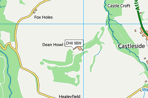 DH8 9BW map - OS VectorMap District (Ordnance Survey) DH8 9BW map - OS VectorMap District (Ordnance Survey)