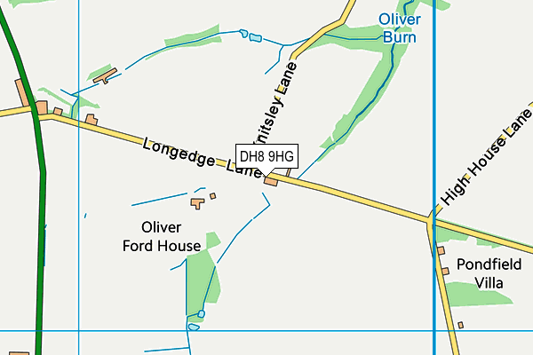 DH8 9HG map - OS VectorMap District (Ordnance Survey)