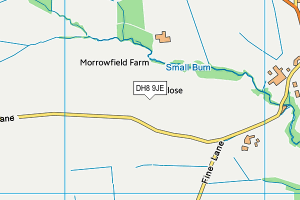 DH8 9JE map - OS VectorMap District (Ordnance Survey)