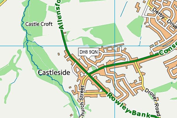 DH8 9QN map - OS VectorMap District (Ordnance Survey)
