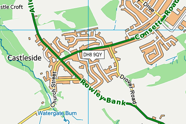 DH8 9QY map - OS VectorMap District (Ordnance Survey) DH8 9QY map - OS VectorMap District (Ordnance Survey)