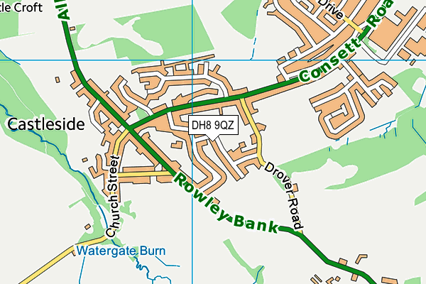 DH8 9QZ map - OS VectorMap District (Ordnance Survey) DH8 9QZ map - OS VectorMap District (Ordnance Survey)