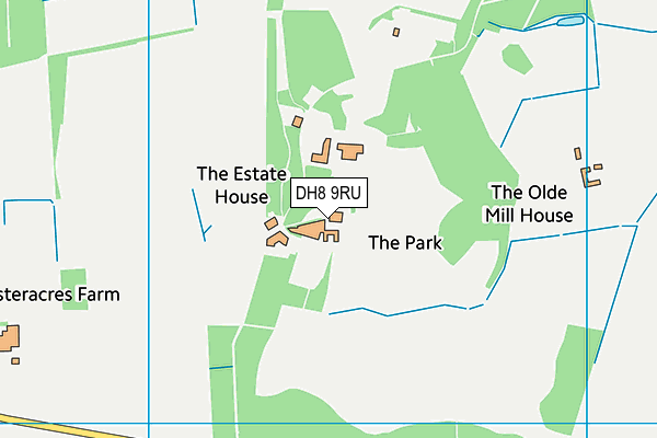 DH8 9RU map - OS VectorMap District (Ordnance Survey)