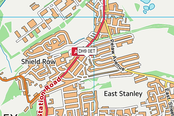 DH9 0ET map - OS VectorMap District (Ordnance Survey) DH9 0ET map - OS VectorMap District (Ordnance Survey)