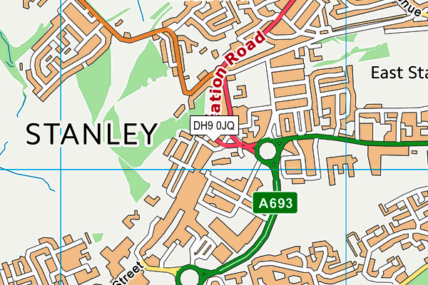 DH9 0JQ map - OS VectorMap District (Ordnance Survey) DH9 0JQ map - OS VectorMap District (Ordnance Survey)
