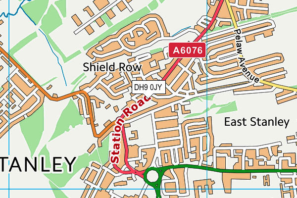 DH9 0JY map - OS VectorMap District (Ordnance Survey) DH9 0JY map - OS VectorMap District (Ordnance Survey)