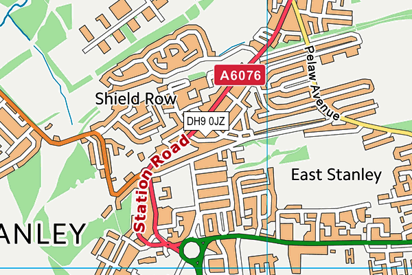 DH9 0JZ map - OS VectorMap District (Ordnance Survey) DH9 0JZ map - OS VectorMap District (Ordnance Survey)