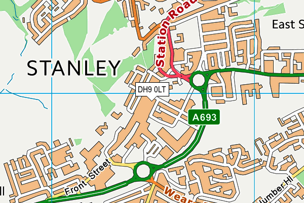 DH9 0LT map - OS VectorMap District (Ordnance Survey) DH9 0LT map - OS VectorMap District (Ordnance Survey)