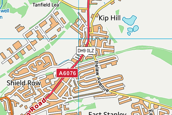DH9 0LZ map - OS VectorMap District (Ordnance Survey) DH9 0LZ map - OS VectorMap District (Ordnance Survey)