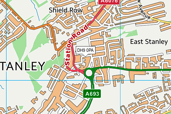 DH9 0PA map - OS VectorMap District (Ordnance Survey) DH9 0PA map - OS VectorMap District (Ordnance Survey)