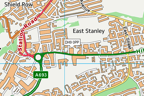 DH9 0PP map - OS VectorMap District (Ordnance Survey) DH9 0PP map - OS VectorMap District (Ordnance Survey)