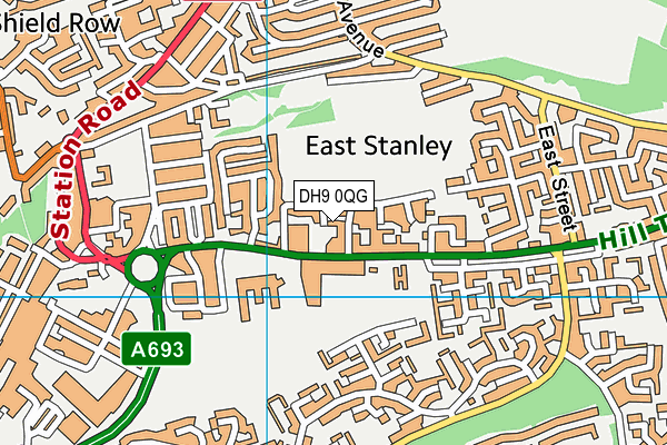 DH9 0QG map - OS VectorMap District (Ordnance Survey) DH9 0QG map - OS VectorMap District (Ordnance Survey)