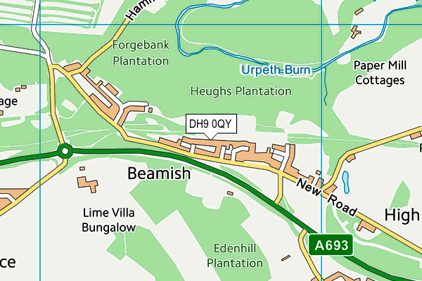 DH9 0QY map - OS VectorMap District (Ordnance Survey) DH9 0QY map - OS VectorMap District (Ordnance Survey)