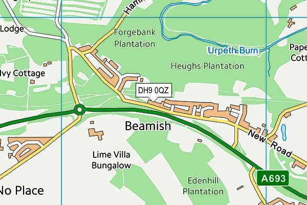 DH9 0QZ map - OS VectorMap District (Ordnance Survey) DH9 0QZ map - OS VectorMap District (Ordnance Survey)