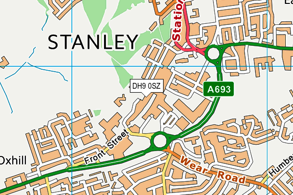 DH9 0SZ map - OS VectorMap District (Ordnance Survey) DH9 0SZ map - OS VectorMap District (Ordnance Survey)