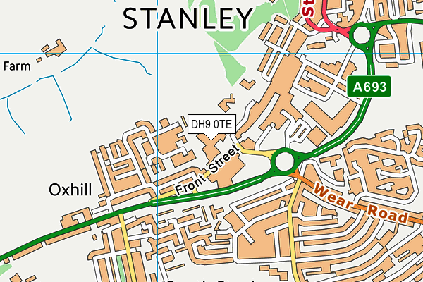 DH9 0TE map - OS VectorMap District (Ordnance Survey) DH9 0TE map - OS VectorMap District (Ordnance Survey)