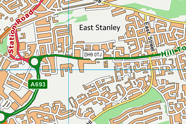 DH9 0TJ map - OS VectorMap District (Ordnance Survey)