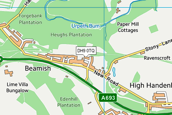 DH9 0TQ map - OS VectorMap District (Ordnance Survey) DH9 0TQ map - OS VectorMap District (Ordnance Survey)