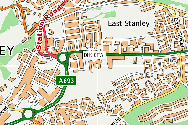 DH9 0TW map - OS VectorMap District (Ordnance Survey) DH9 0TW map - OS VectorMap District (Ordnance Survey)