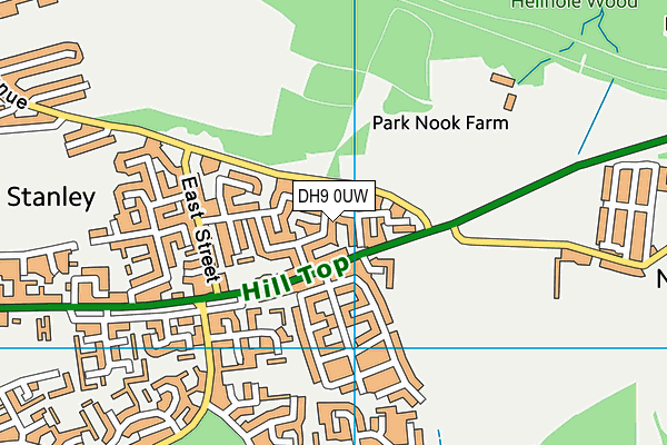 DH9 0UW map - OS VectorMap District (Ordnance Survey) DH9 0UW map - OS VectorMap District (Ordnance Survey)