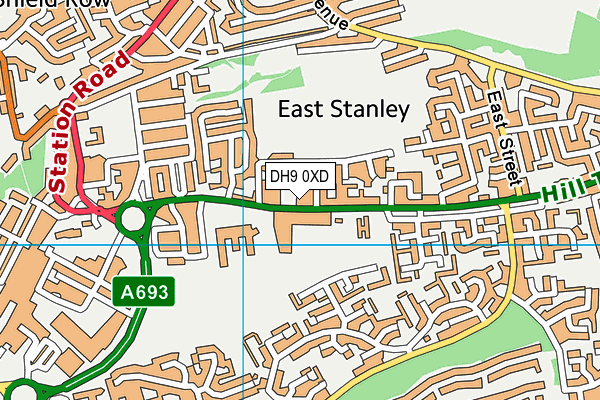 DH9 0XD map - OS VectorMap District (Ordnance Survey) DH9 0XD map - OS VectorMap District (Ordnance Survey)