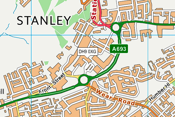 DH9 0XG map - OS VectorMap District (Ordnance Survey) DH9 0XG map - OS VectorMap District (Ordnance Survey)