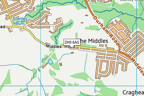 DH9 6AG map - OS VectorMap District (Ordnance Survey) DH9 6AG map - OS VectorMap District (Ordnance Survey)