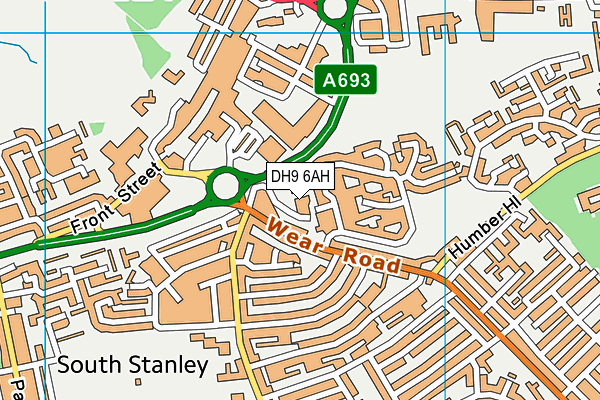 DH9 6AH map - OS VectorMap District (Ordnance Survey)