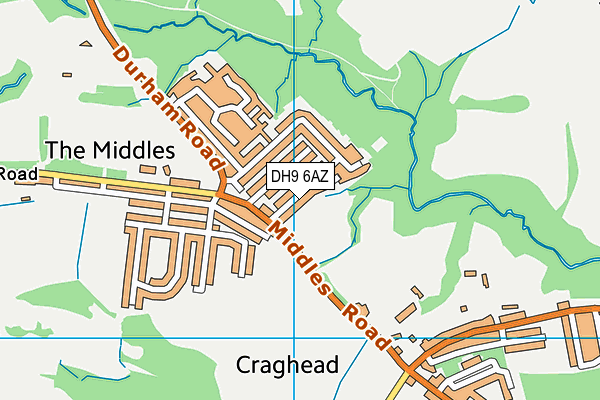 DH9 6AZ map - OS VectorMap District (Ordnance Survey)