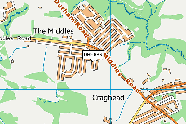 DH9 6BN map - OS VectorMap District (Ordnance Survey) DH9 6BN map - OS VectorMap District (Ordnance Survey)