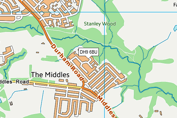 DH9 6BU map - OS VectorMap District (Ordnance Survey) DH9 6BU map - OS VectorMap District (Ordnance Survey)