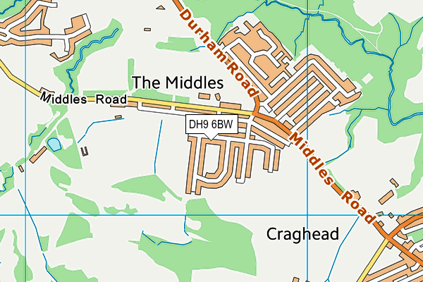 DH9 6BW map - OS VectorMap District (Ordnance Survey) DH9 6BW map - OS VectorMap District (Ordnance Survey)