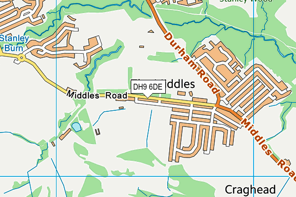 DH9 6DE map - OS VectorMap District (Ordnance Survey) DH9 6DE map - OS VectorMap District (Ordnance Survey)