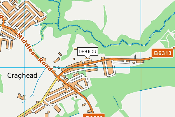 DH9 6DU map - OS VectorMap District (Ordnance Survey)