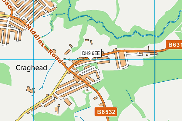 DH9 6EE map - OS VectorMap District (Ordnance Survey) DH9 6EE map - OS VectorMap District (Ordnance Survey)