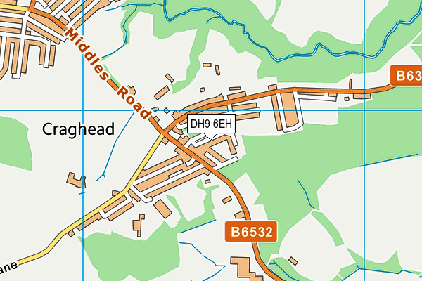 DH9 6EH map - OS VectorMap District (Ordnance Survey) DH9 6EH map - OS VectorMap District (Ordnance Survey)