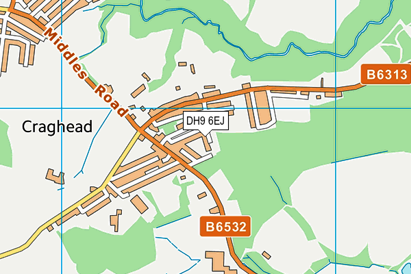 DH9 6EJ map - OS VectorMap District (Ordnance Survey) DH9 6EJ map - OS VectorMap District (Ordnance Survey)